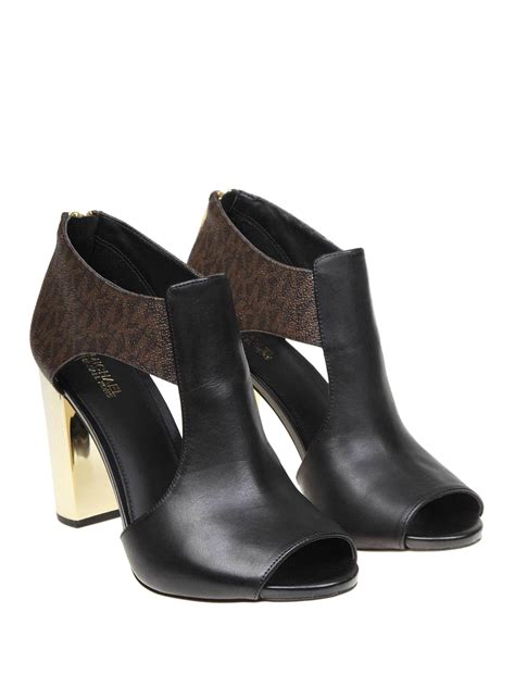 michael michael kors paloma leather ankle boot|MICHAEL Michael Kors Paloma silver heeled leather ankle booties.